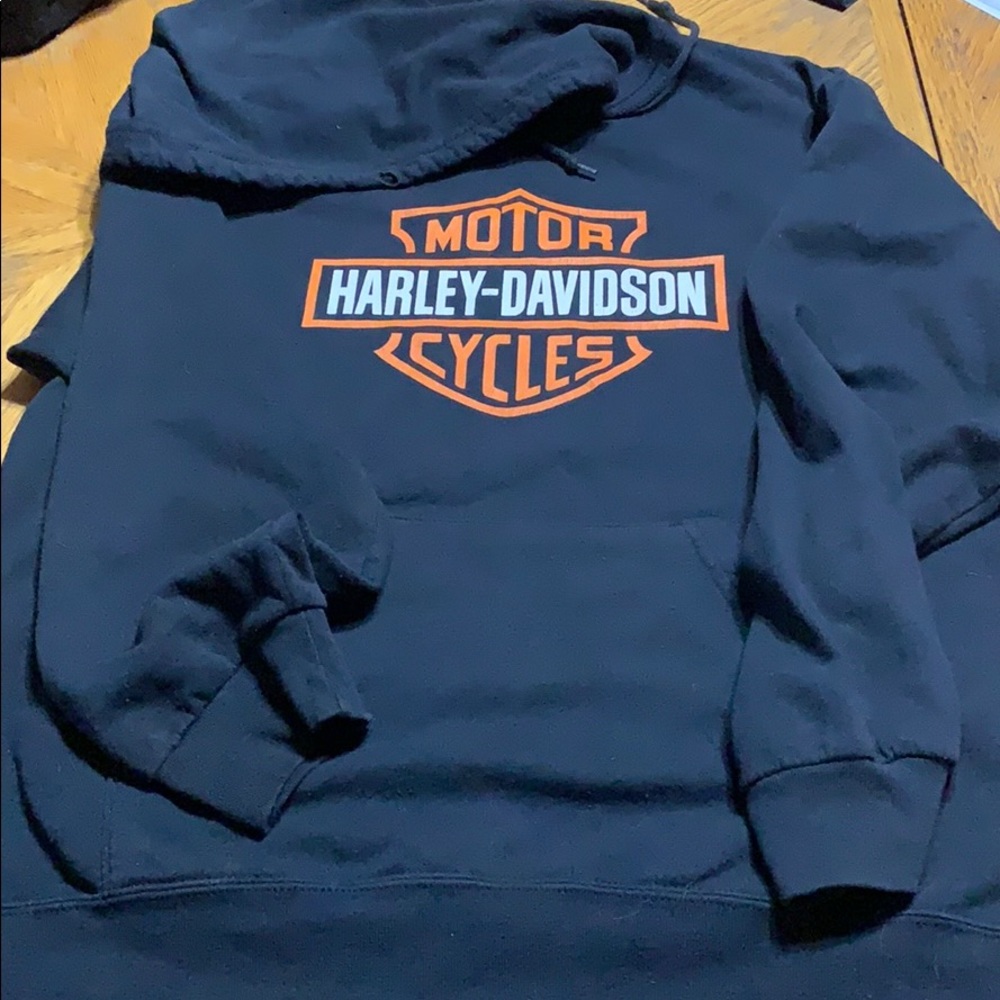 Hanes large Black Harley Davidson hoody